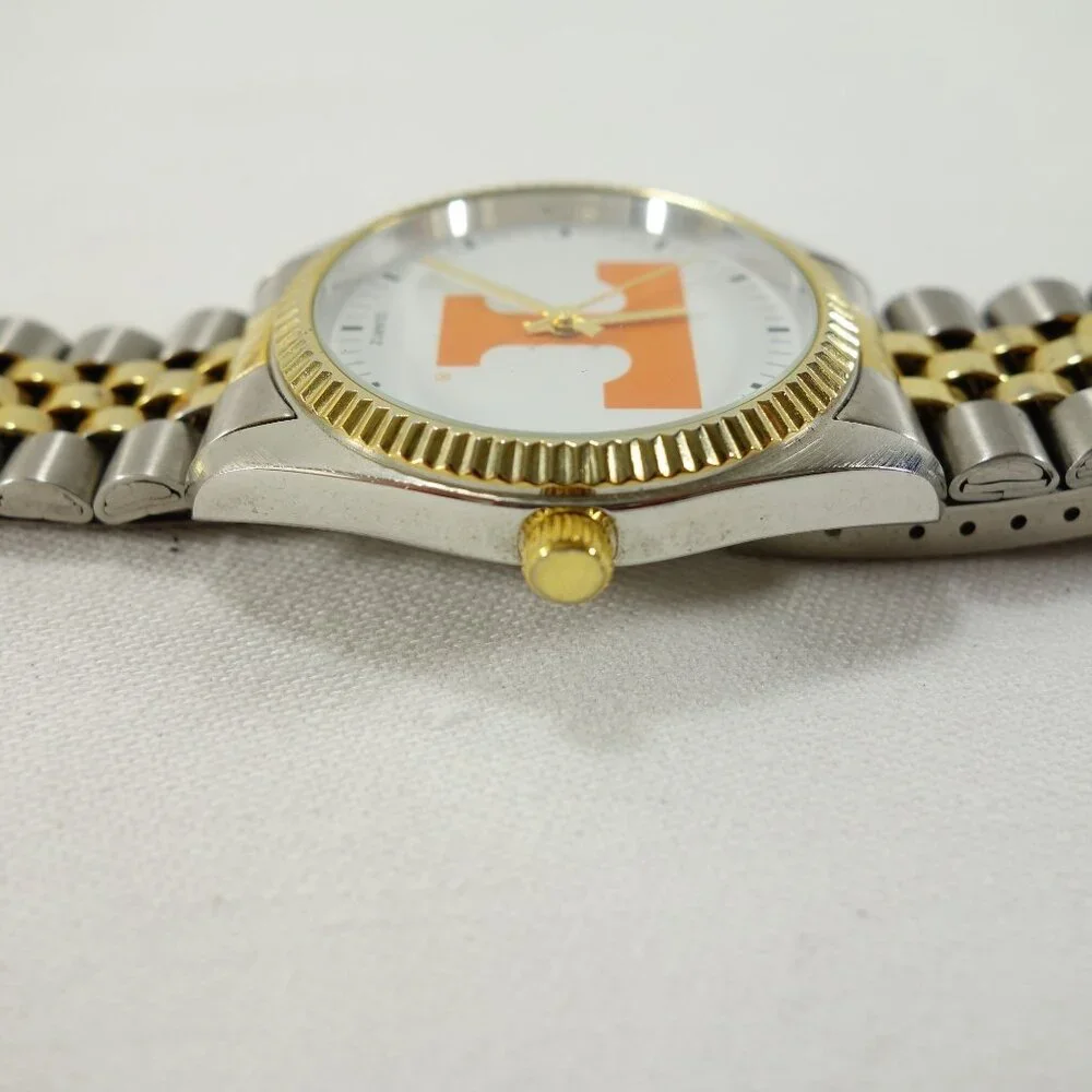University Of Tennessee UT Vols Men's Quartz Watch Orange Leather‎ Snap Bracelet